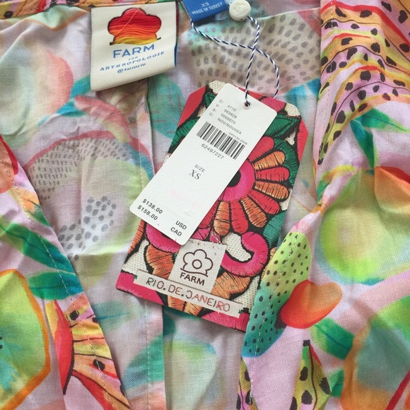 ANTHROPOLOGIE Farm Rio Rainforest Wrap Blouse - Picture 6 of 7